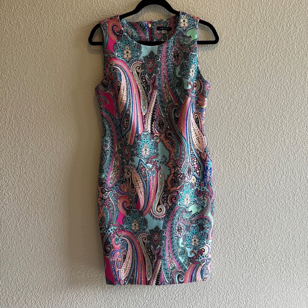 Tommy Hilfiger Dress Womens Size  8 Pink Green Blue Paisley